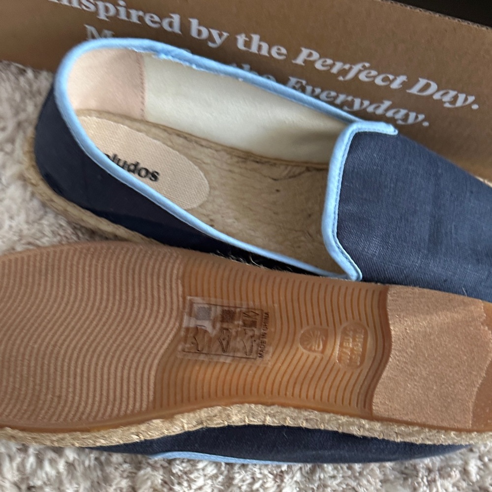 Soludos Navy Espadrilles with Light Blue Edge - Picture 3 of 6